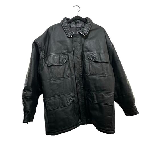 Vintage Wilsons The Leather Experts Men's Leather Zip Up Moto Jacket Size Large - Picture 2 of 10